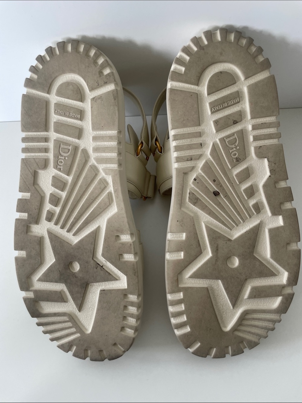 Dior Dioract Cream Leather Sandals size 38.5 - Picture 5 of 9